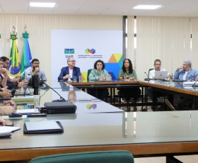 Reunião com administradores da gestão. 13/03/2026. Foto: Beto Monteiro/Ascom GRE